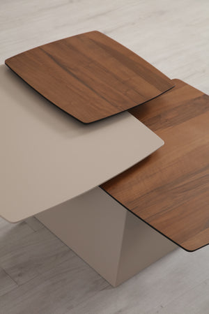 Masuta de Cafea HubRom Genova, 80x80x45 cm, Lemn/Alb