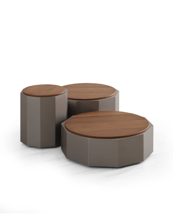 Set Masute de Cafea HubRom Arte,45X65X78-42X65X78-52X33X23 cm, Lemn/Grı