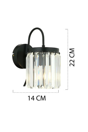 Lustra Cristal HubRom, KANVAS SET 3 pieces 3450-BL-03 45x70 cm 8xE14-40W, 2x Aplica(14x22 cm 1xE14-40W ) Negru