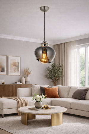 Lustra HubRom, LOTUS 5002-4041-53 23x23xHmax80-100 cm 1xE27-60W Crom Satinat