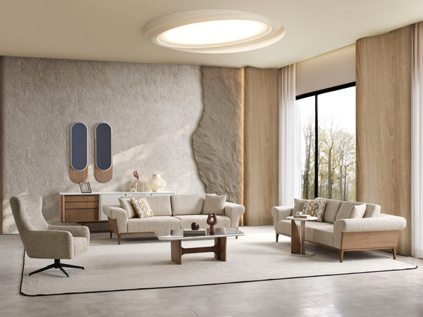 Masuta de Cafea HubRom Latte, 130x91x40 Sticla,Alb/Lemn