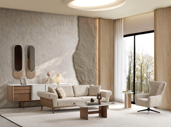 Masuta de Cafea HubRom Latte, 130x91x40 Sticla,Alb/Lemn