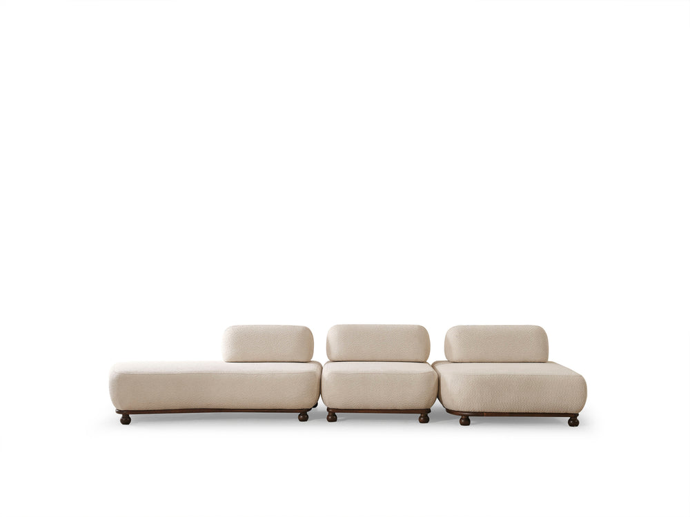 Canapea HubRom Mango Pentru 5 persoane, 350*380x110x75, Crem