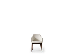 Set Dining HubRom Mocca, 1xMasa(180x100x77), 6xScaun, Crem/Gri/Lemn