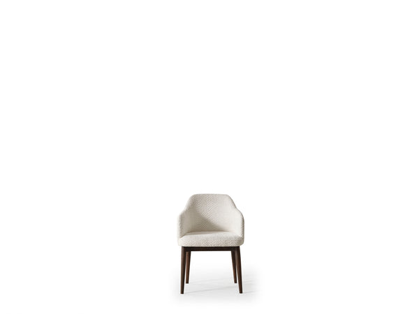 Set Dining HubRom Mocca, 1xMasa(180x100x77), 6xScaun, Crem/Gri/Lemn