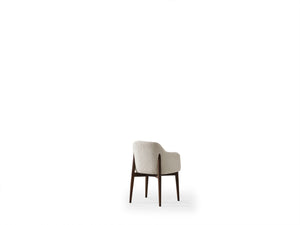 Set Dining HubRom Mocca, 1xMasa(180x100x77), 6xScaun, Crem/Gri/Lemn
