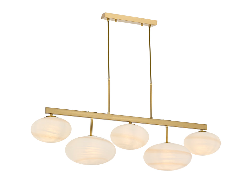 Lustra HubRom, OLIVIA 5405-7847-52 100x25xHmax80-100 cm 5xE14-40W Antiq