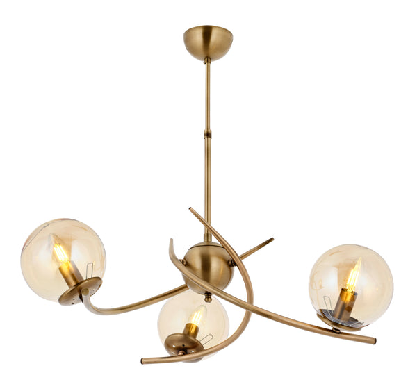 Lustra HubRom, ZULAY 5003-1020-52 80x80xHmax60 cm 3xE27-60W Antiq