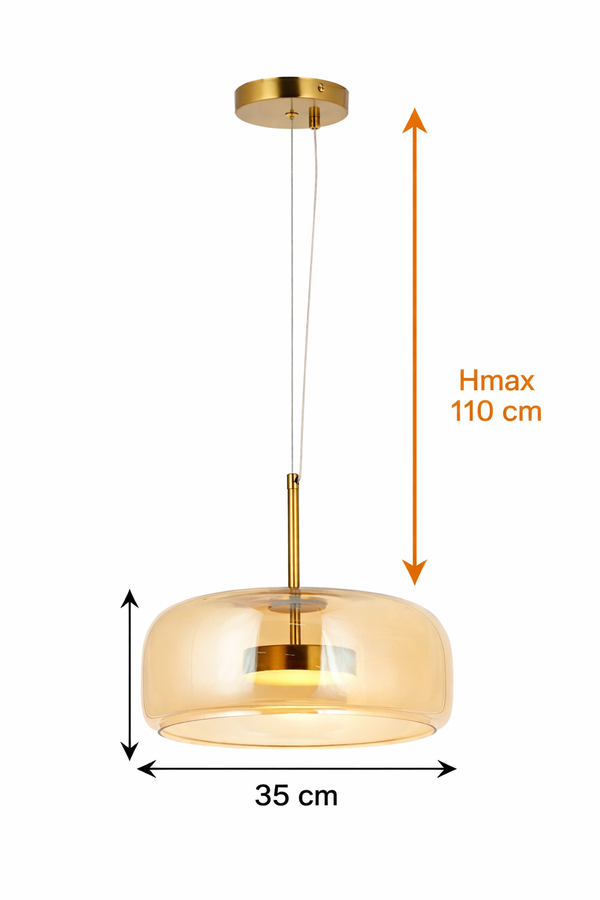 Lustra Led HubRom, SIDE Antiq 5001-8957-52 35x35xHmax30-110 cm  3200 K Lumina Neutra