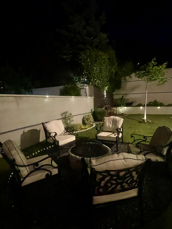 Set Gradina/Terasa HubRom, BODRUM Masa 122x82x53 cm, Canapea 121x60, 2 Fotolii 60x60 cm Negru / Alb