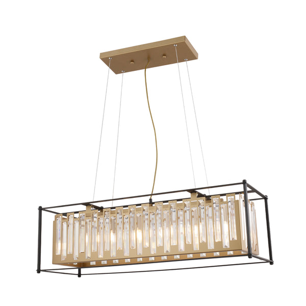 Lustra Cristal HubRom, ADRAN 3916-05S-BL-FR 88x100 cm 5xE14-40W Negru /Antiq