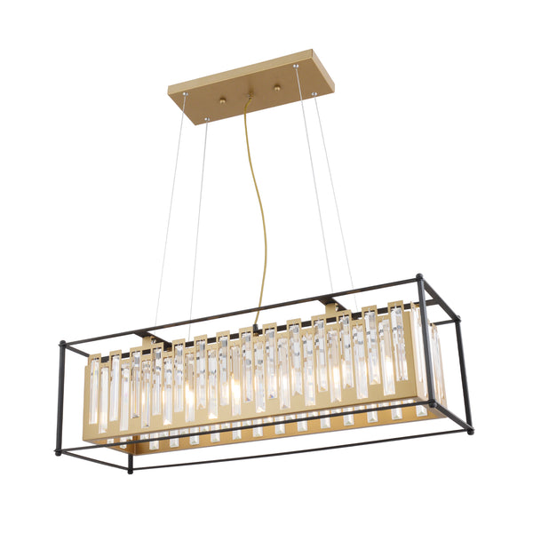 Lustra Cristal HubRom, ADRAN 3916-05S-BL-FR 88x100 cm 5xE14-40W Negru /Antiq