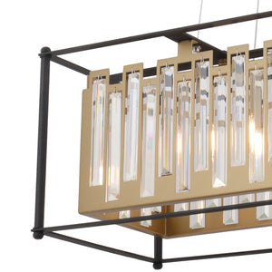 Lustra Cristal HubRom, ADRAN 3916-05S-BL-FR 88x100 cm 5xE14-40W Negru /Antiq