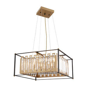 Lustra Cristal HubRom, ADRAN 3916-06-BL-FR 56x100 cm 6xE14-40W Negru /Antiq