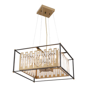 Lustra Cristal HubRom, ADRAN 3916-06-BL-FR 56x100 cm 6xE14-40W Negru /Antiq