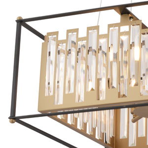 Lustra Cristal HubRom, ADRAN 3916-06-BL-FR 56x100 cm 6xE14-40W Negru /Antiq