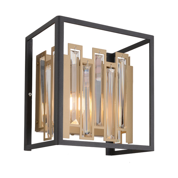 Aplica Cristal Hubrom, ADRAN 3916-01W-BL-FR 23x25 cm 1xE14-40W Negru /Antiq