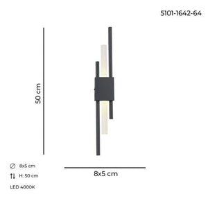 Aplica Led HubRom, AKRILIK Negru 5101-1642-64 8x5xHmax50 cm 4000 K Lumina Neutra
