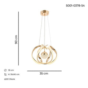 Lustra Led HubRom, ALYA Auriu 5001-0378-54 25x35xHmax90 cm Lumina Calda,Rece,Neutra