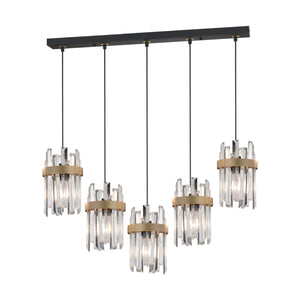 Lustra Cristal HubRom, APATIT 3944-05S-BL 80x80 cm 5xE27-60W Negru /Antiq