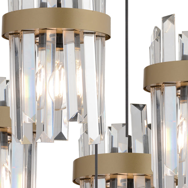 Lustra Cristal HubRom, APATIT 3944-05Y-BL 50x80 cm 5xE27-60W Negru /Antiq