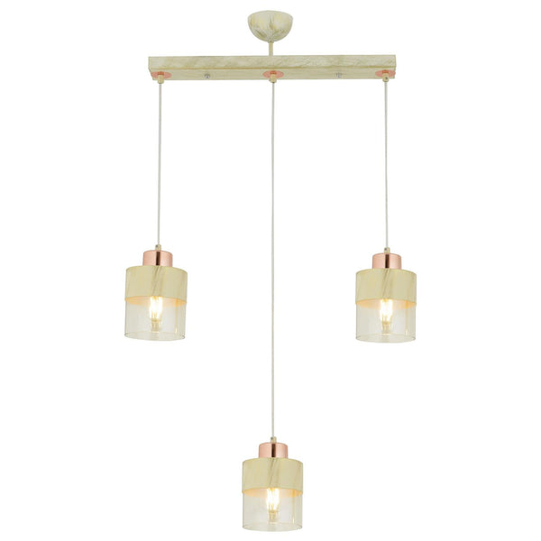 Lustra HubRom, BORIS 3353-02-CR 55x70 cm 3xE27-60W Crem Patina Auriu