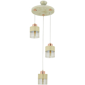 Lustra HubRom, BORIS 3353-03-CR 55x70 cm 3xE27-60W Crem Patina Auriu
