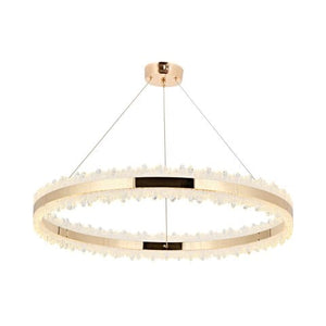 Lustra Led HubRom, ARES Auriu 5080-0384-83 80x80xHmax100 cm Lumina Calda,Rece,Neutra