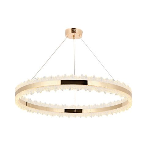 Lustra Led HubRom, ARES Auriu 5080-0384-83 80x80xHmax100 cm Lumina Calda,Rece,Neutra