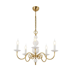 Lustra HubRom, ARGUN 5005-0926-35 65x65xHmax85 cm 5xE14-40W Alb / Antiq