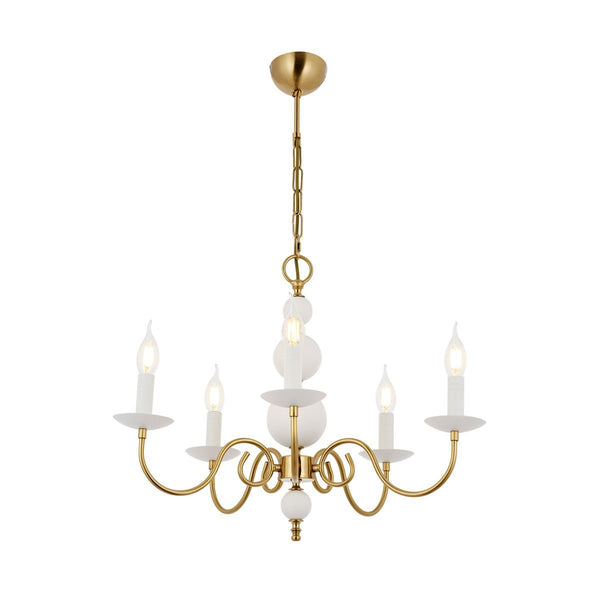 Lustra HubRom, ARGUN 5005-0926-35 65x65xHmax85 cm 5xE14-40W Alb / Antiq