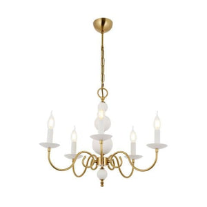 Lustra HubRom, ARGUN 5005-0926-35 65x65xHmax85 cm 5xE14-40W Alb / Antiq