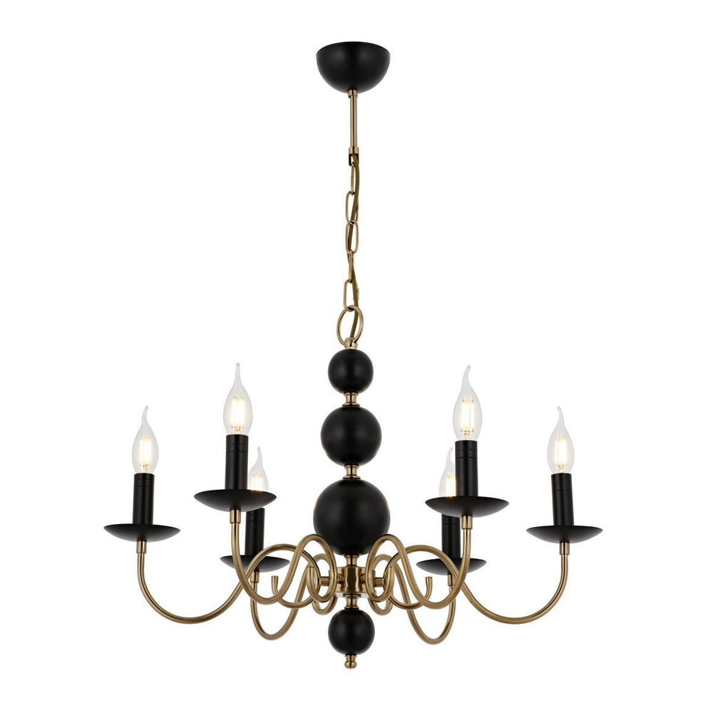 Lustra HubRom, ARGUN 5006-0926-64 65x65xHmax85 cm 6xE14-40W Negru / Antiq