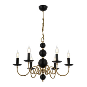 Lustra HubRom, ARGUN 5006-0926-64 65x65xHmax85 cm 6xE14-40W Negru / Antiq