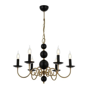 Lustra HubRom, ARGUN 5006-0926-64 65x65xHmax85 cm 6xE14-40W Negru / Antiq