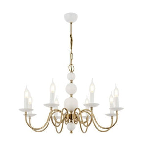 Lustra HubRom, ARGUN 5008-0926-35 75x75xHmax85 cm 8xE14-40W Alb / Antiq