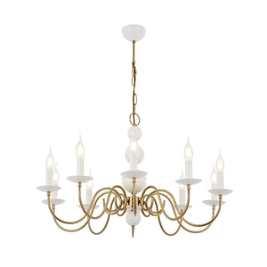 Lustra HubRom, ARGUN 5010-0926-35 80x80xHmax85 cm 10xE14-40W Alb / Antiq