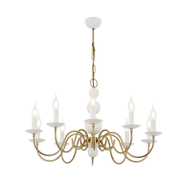 Lustra HubRom, ARGUN 5010-0926-35 80x80xHmax85 cm 10xE14-40W Alb / Antiq