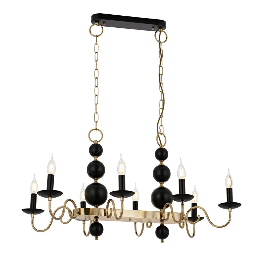 Lustra HubRom, ARGUN 5408-0926-64 90x60xHmax100 cm 8xE14-40W Negru / Antiq