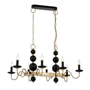 Lustra HubRom, ARGUN 5408-0926-64 90x60xHmax100 cm 8xE14-40W Negru / Antiq