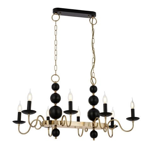 Lustra HubRom, ARGUN 5408-0926-64 90x60xHmax100 cm 8xE14-40W Negru / Antiq