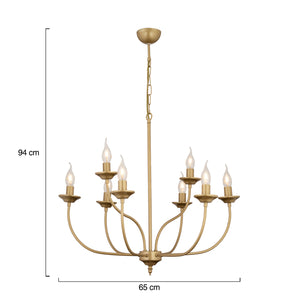 Lustra HubRom, ARIANE 3676-08-FR 65x94 cm 8xE14-40W Antiq