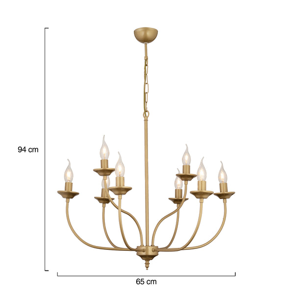 Lustra HubRom, ARIANE 3676-08-FR 65x94 cm 8xE14-40W Antiq