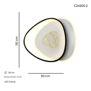 Plafoniera Led HubRom, ARIS C24505-2 50x6 cm Lumina Calda,Rece,Neutra