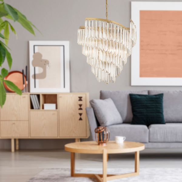 Lustra Cristal HubRom, ARIZONA 3715-01-FR 52x108 cm 8xE14-40W Antiq