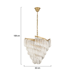 Lustra Cristal HubRom, ARIZONA 3715-01-FR 52x108 cm 8xE14-40W Antiq