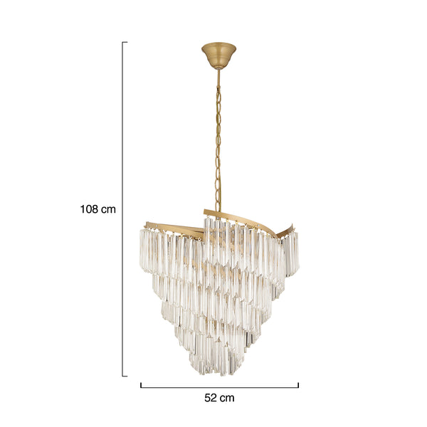 Lustra Cristal HubRom, ARIZONA 3715-01-FR 52x108 cm 8xE14-40W Antiq