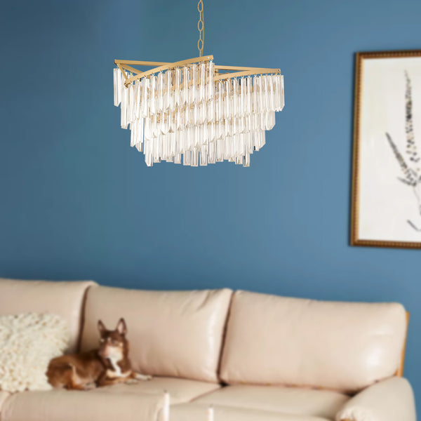 Lustra Cristal HubRom, ARIZONA 3715-1S-FR 73x93 cm 6xE14-40W Antiq