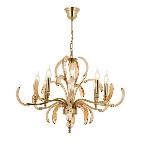 Lustra HubRom, ARTE 5008-1035-52 75x75xHmax90 cm 8xE14-40W Lak Antiq