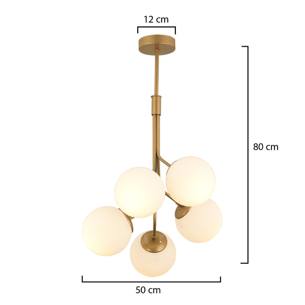 Lustra HubRom, ARTEL 3756-05-FR 50x80 cm 5xE27-60W Antiq